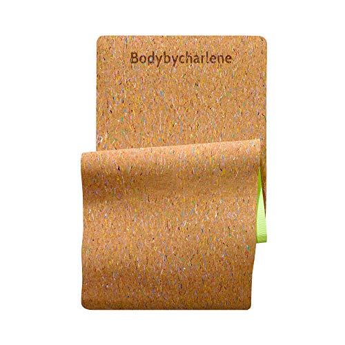Air Cork Yoga Mat - Bodybycharlene - Non Slip, Anti Skid Cork Surface with TPE Backing - 71"X24"X10mm Thick Yoga Mats!