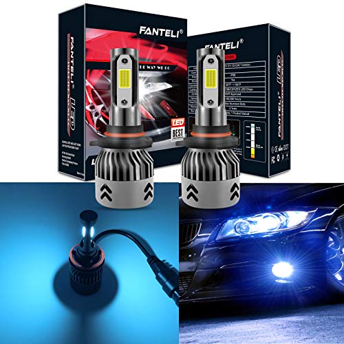 FANTELI 9005 (HB3) 8000K Ice Blue LED Headlight Bulbs All-in-One Conversion High Beam Kit - 72W 8000LM 9145/9140/H10 Fog Driving Lights Extremely Bright