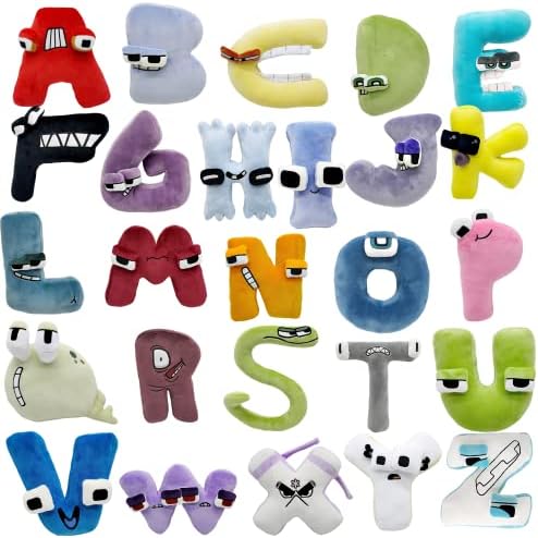 Alphabet Plush Toys, 8 inch Alphabet Letter Plushies, Soft and Cuddly,Preschool Stuffed Animals and Toys, Holiday and Birthday Gifts for Kids (All 26)