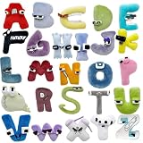 Alphabet Plush Toys, 8 inch Alphabet Letter Plushies, Soft and Cuddly,Preschool Stuffed Animals and
