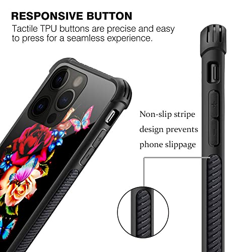 Coque iPhone 14 Pro Max rose robuste en verre organique