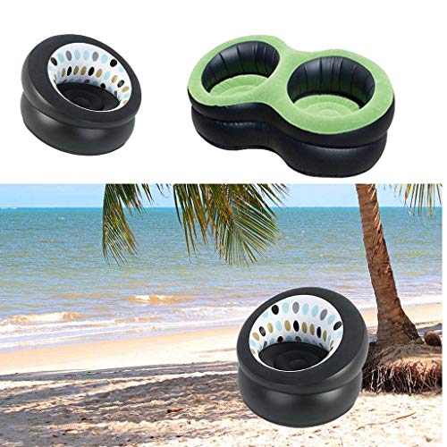 #N/A Single Double Inflável Cadeira Sofá Assento Ao Ar Livre Acampamento Jogo Espreguiçadeira - Verd