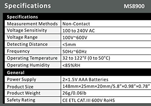 Mastech Ms8900 Non-Contact Ac Voltage Detector #TOP5