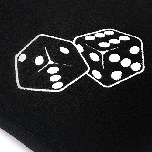 Autoteppich Stylers STICK-Würfel000315 Passform Fußmatten mit Stick (Würfel) in Weiss und Rand in...