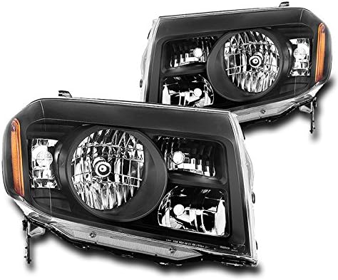 Replacement Headlights Headlamps Black Compatible with 2009-2011 Honda Pilot