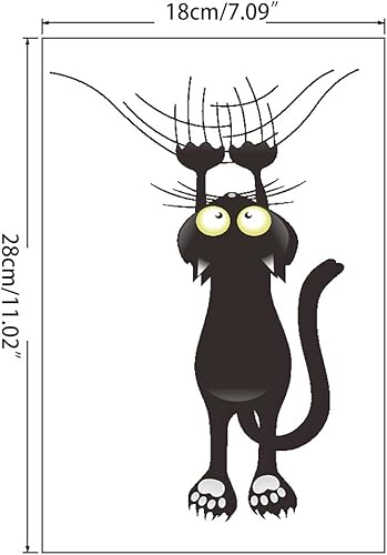 Miniatura 2 de Caer hacia abajo para el gato PVC espejo pared etiqueta DIY mural ventana etiqueta papel pintado