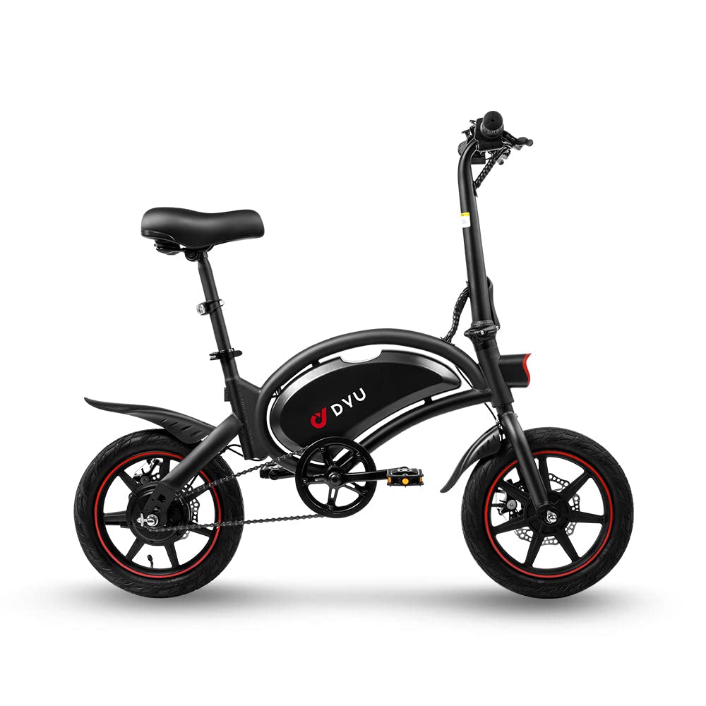 Electric Bike for Adults Teens,DYU D3F 14" Folding Electric Bicycle,Commuter City E-Bike with 250W Motor and 36V 10AH Lithium-Ion Battery,40-45miles Travel Range