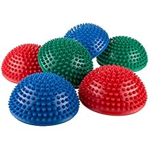 HEY! PLAY! Balance Pods- Hedgehog Style Balancing and Stability Half Dome Stepping Stones for Exercise- Set of 6 for Kids and Adults