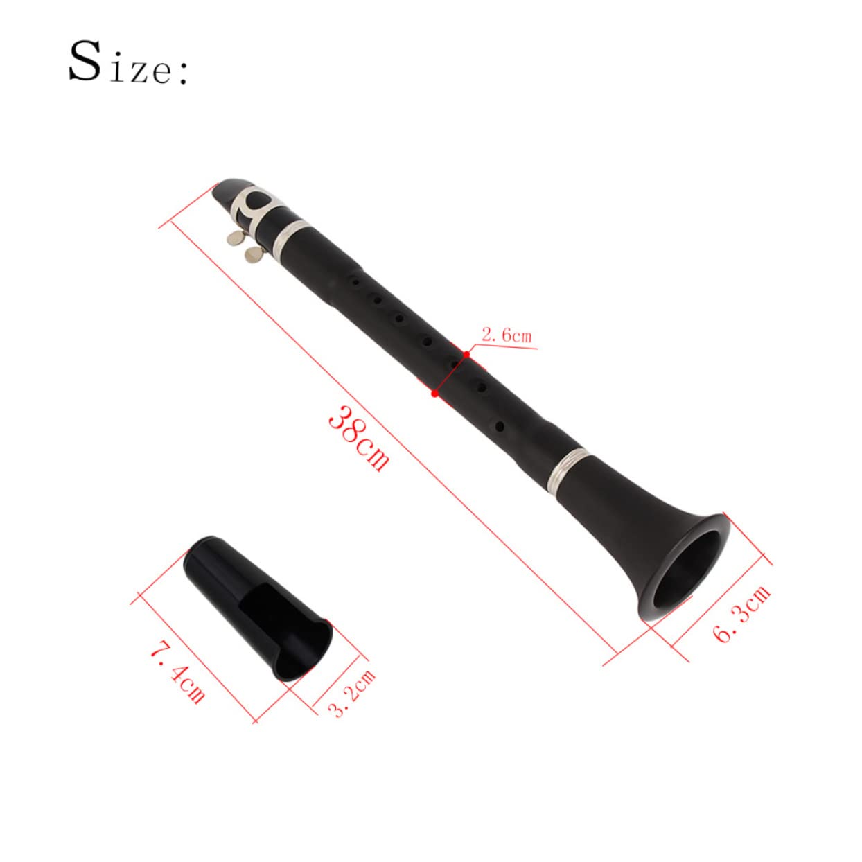 ERINGOGO Mini Clarinet for Beginners Keyless Pocket Clarinet Lightweight Wind Instrument with Excellent Sound for Practice and Performance for Adults and Students