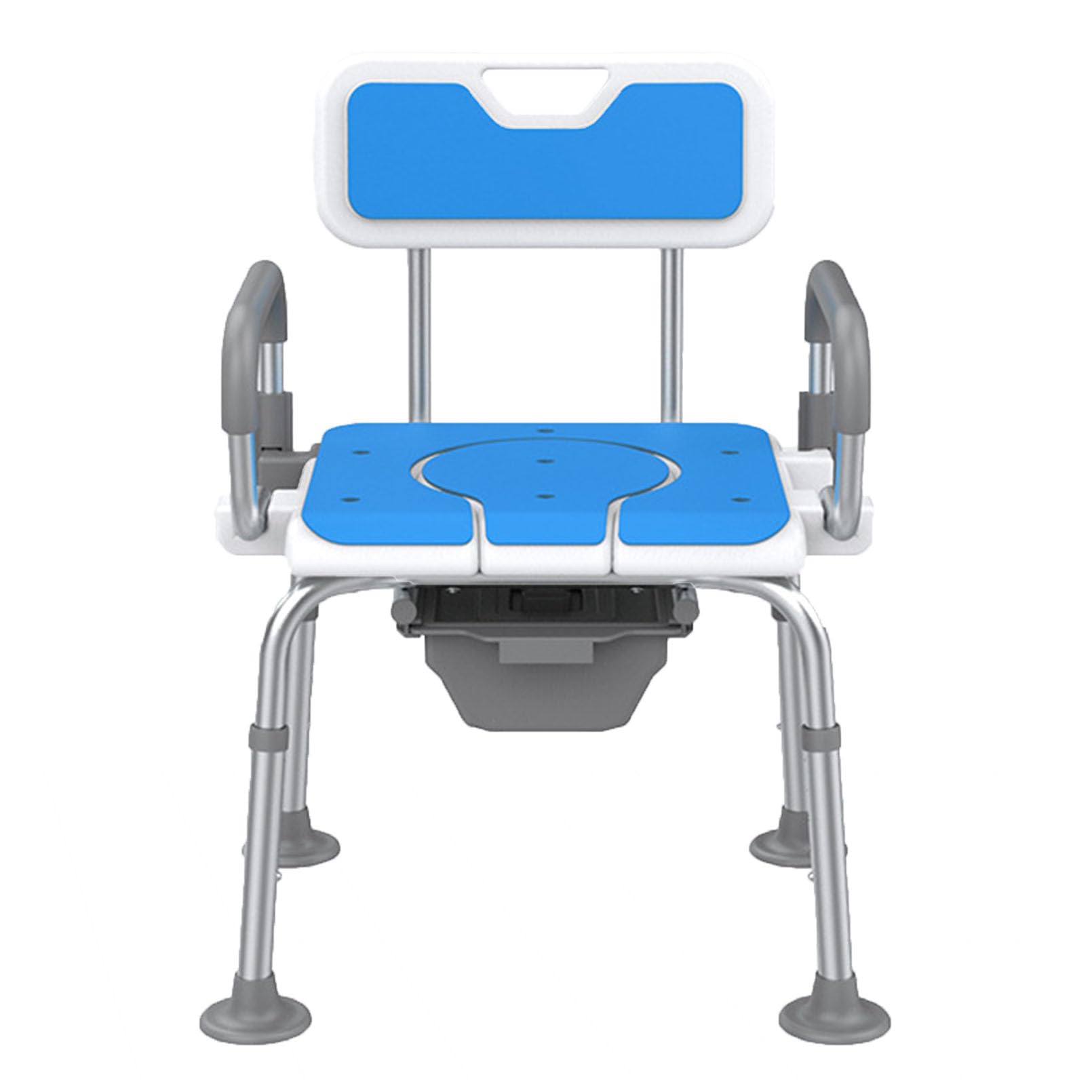 4-in-1 Bedside Commode, 320 Lbs Commode Chair for Toilet with Arms, Height Adjustable Bedside Toilet, Shower Chair, Adult Potty Chair for Seniors Elderly Disabled Bariatric