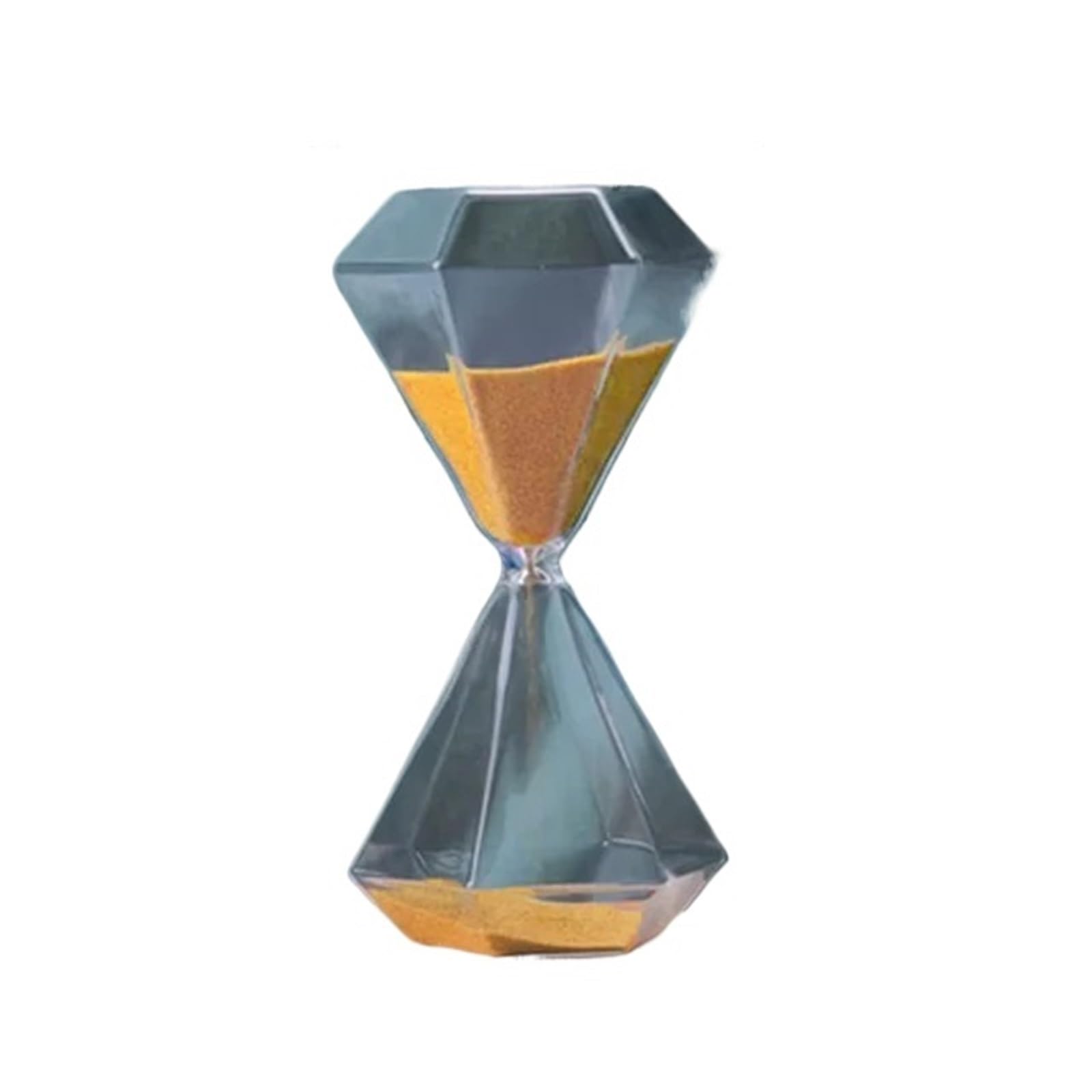 Clessidra 2 Pezzi Orologio con Sabbia 15 Minuti Orologio Clessidra con Diamanti Moderno Ornamento Creativo Timer Geometria Decorazione della casa cronometrista Clessidra in Vetro(Fruit Orange)