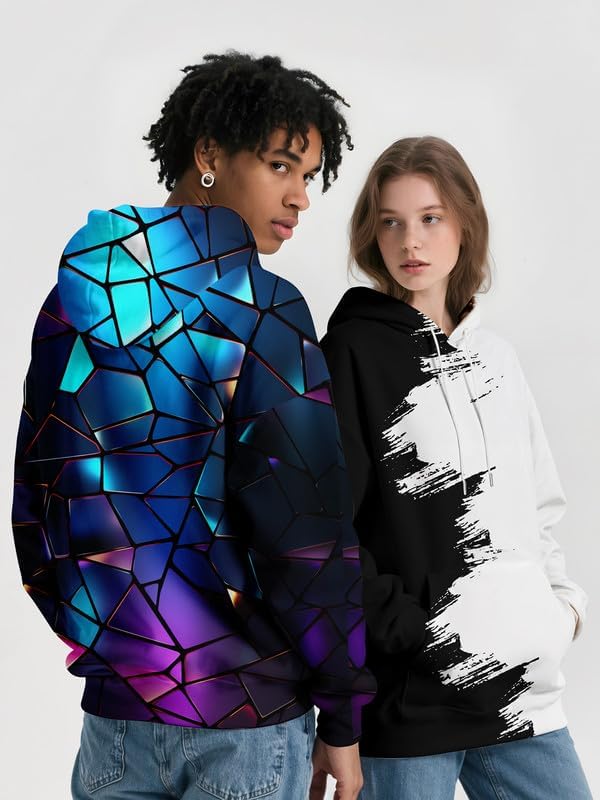 Mens Graphic Hoodies Pullover 3D Print with Pockets, Unisex Anime Black Red Hoodie Sweatshirt for Teen Boys - Image 2