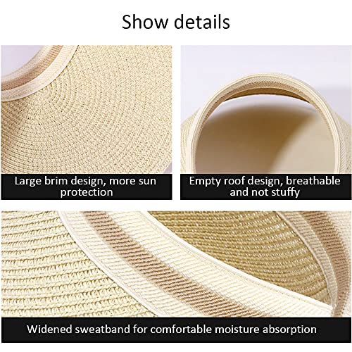 Visera de verano para mujer, sombrero de paja miniatura 5