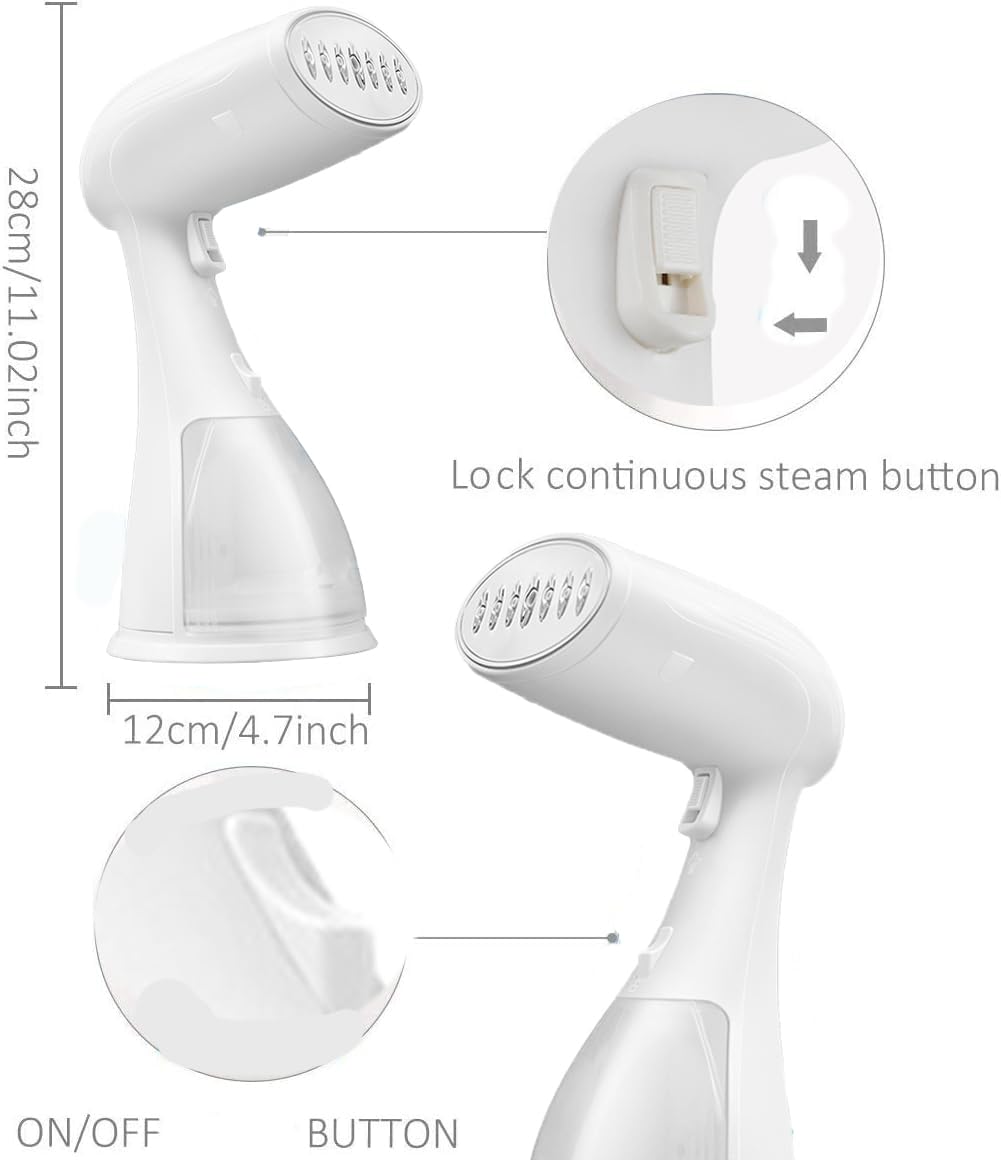 1500W Stiratrice a Vapore, Stiratrice a Vapore Portatile da 300ml Ferro da Stiro a Vapore Forte Verticale con Spegnimento Automatico Potente per Casa, Ufficio e Viaggi