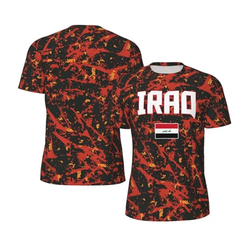 DABOYOZHZH Iraq Flag Cool Iraqans (60) Sports Jersey Mesh T-Shirt 3D Print for Running Cycling Soccer Tennis Fitness Climbing Shirts