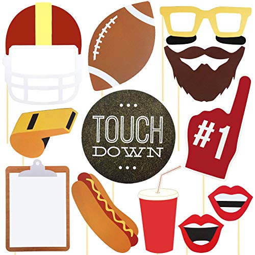 Football Party Photo Booth Props - Birthday Decoration for Game Day Team Sports