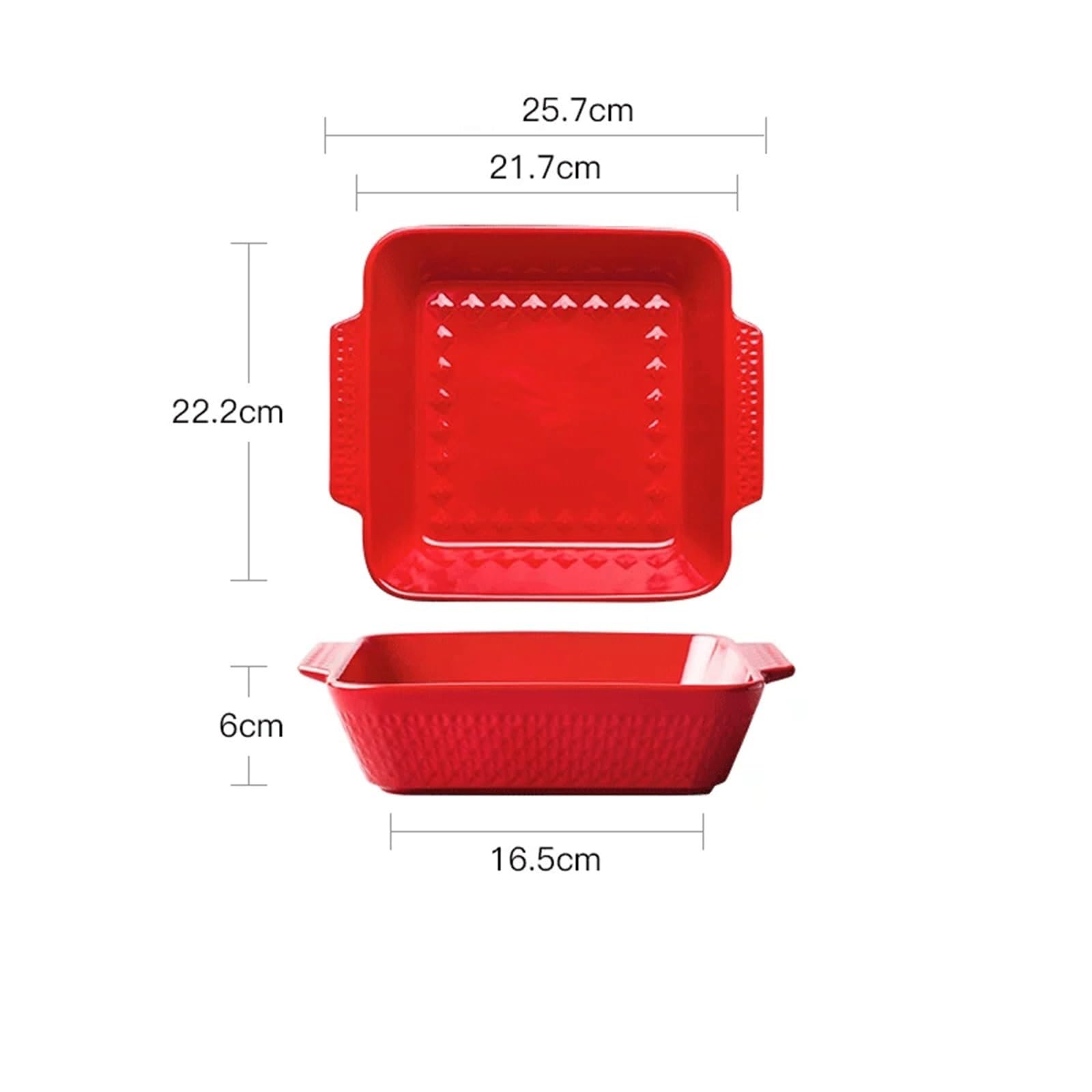 Fuente for hornear rectangular de cerámica con asas Universal(Blanco,Pequeño)