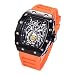 Men's Punk Spider Pattern Watch Silicone Band Tonneau Quartz Watches (Gold)