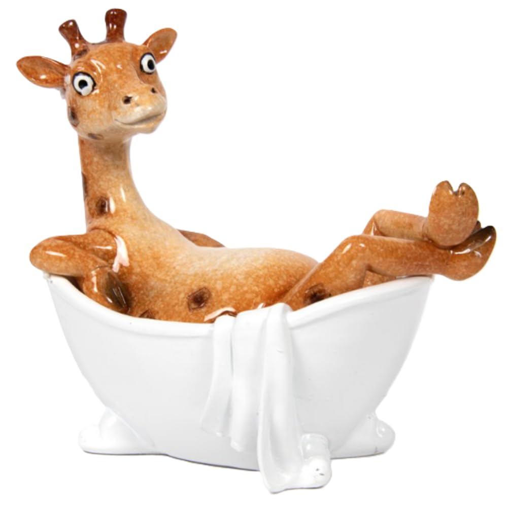Lesser & Pavey Novelty Figurines Giraffe Bathtime Home Decor Figurines & Ornaments For Home & Office | Decorative Home Accessories Statues For Indoor & Outdoor | Lovely Gifts for Women & Men