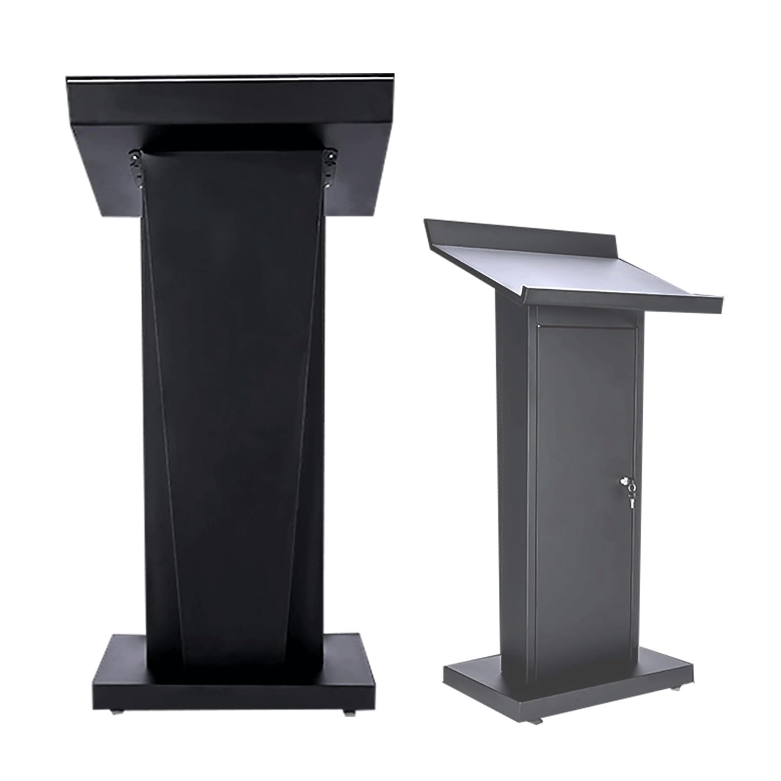YTGHBIML Podium Stand, Heavy Duty Church Pulpit, Floor Standing Presentation Lectern with Lockable Storage Door & Lip Pulpits for Churches
