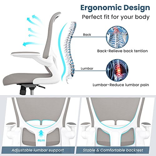 Drafting Chair, Tall Office Chair With Flip-Up Armrests Executive Ergonomic Computer Standing Desk Chair, Office Drafting Chair With Lumbar Support And Adjustable Footrest Ring #TOP1