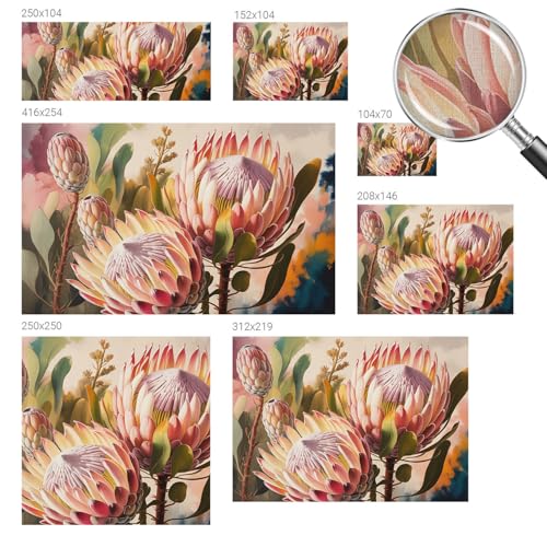 Cubiertas de pared de flores protea 152x104 cm para tapar imperfecciones 6