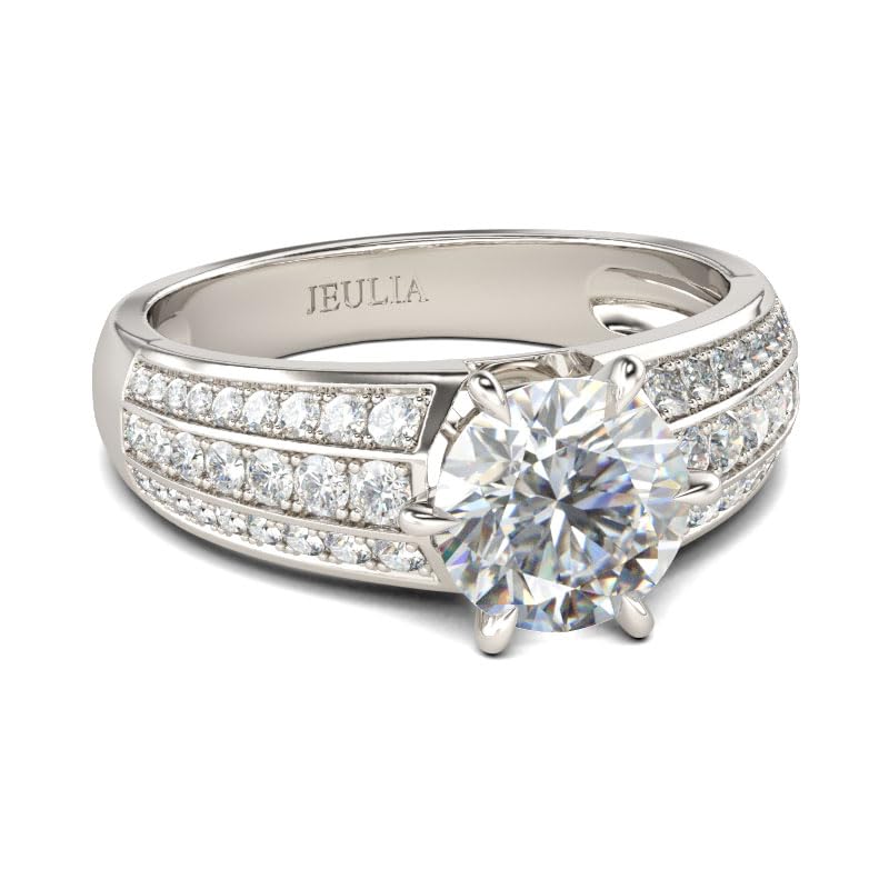 Bague de fiançailles étanche en argent sterling et pierres