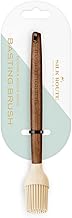 Silk Route Home Acacia Wood & Cream Silicone Basting Brush Kitchen Utensil
