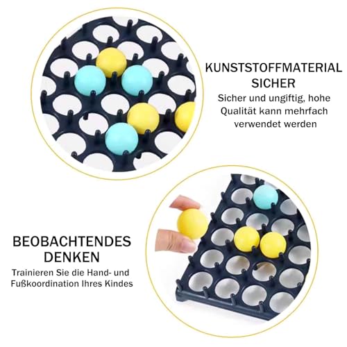 Bouncing Ball Tischspiel, Bounce Off Game mit 16 Bällen, 20 Herausforderungskarten, Desktop Bouncing Toy für Kinder, Familie und Party, für Kinder ab 7 Jahren (A)