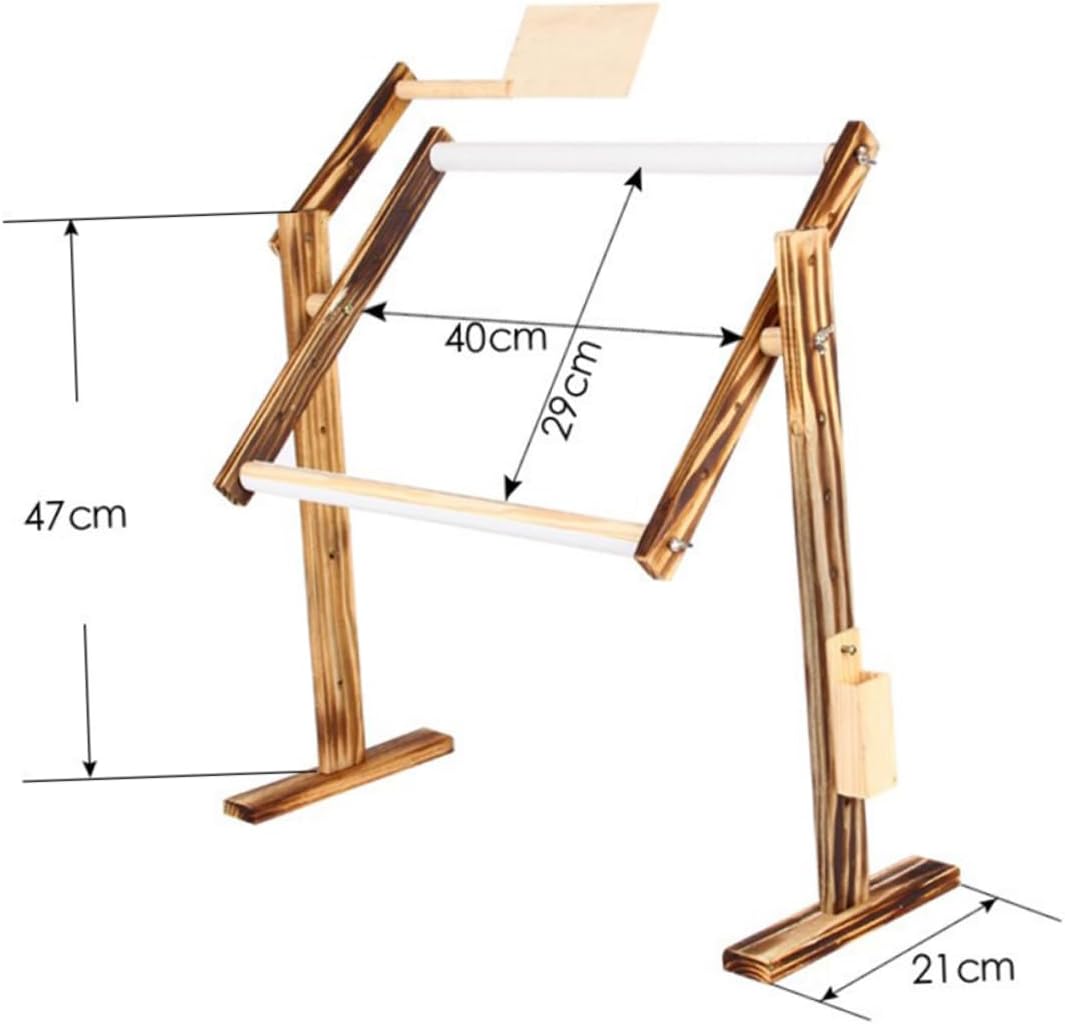 SEWOART Vintage Adjustable Wooden Cross-Stitch Frame Embroidery Rack for Easy Operation and Convenience No Embroidery Cloth Included