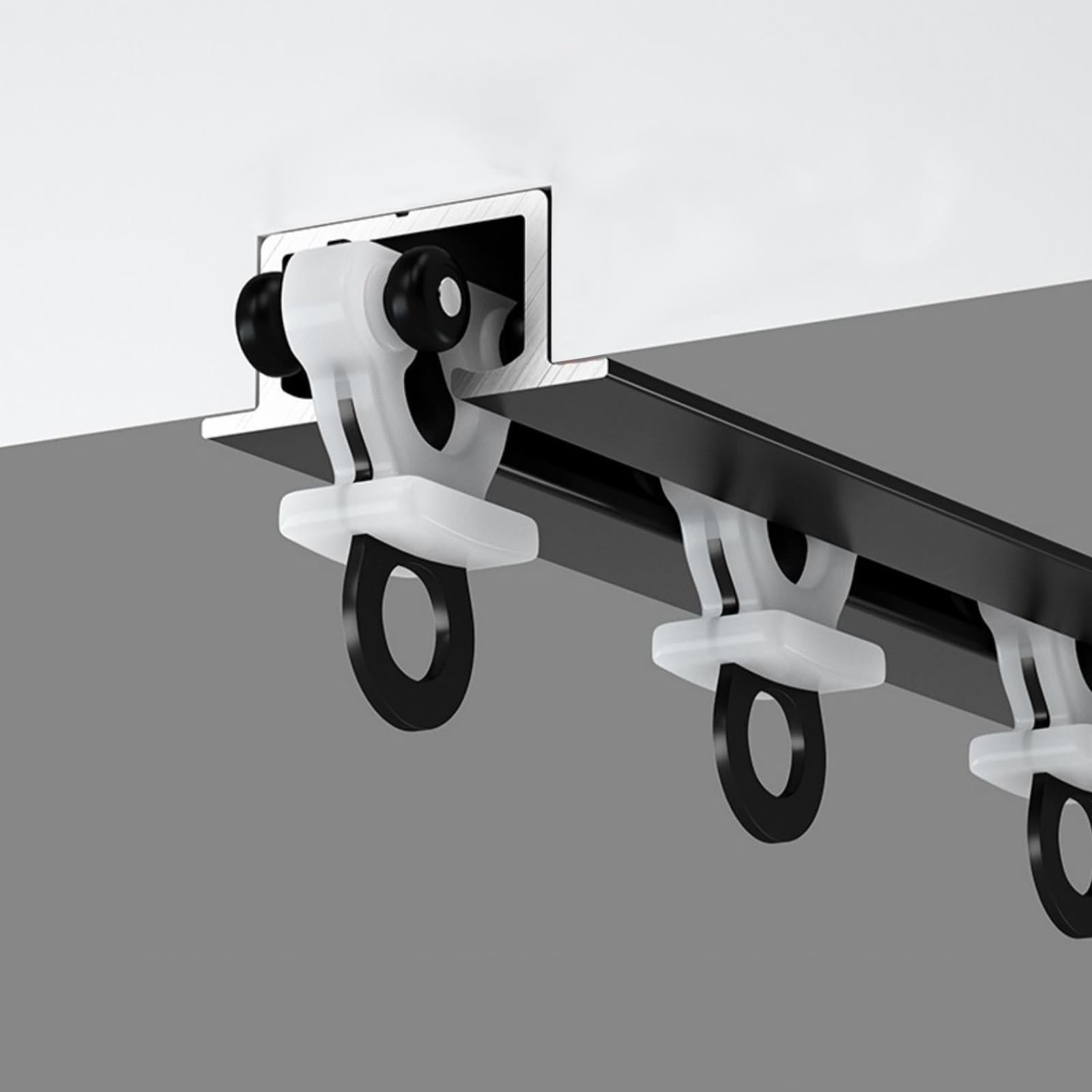 Système de rail de rideau caché – Tringle à rideau en aluminium montée au plafond pour une décoration sans couture, parfait pour la maison, le bureau ou les espaces événementiels, installation facile