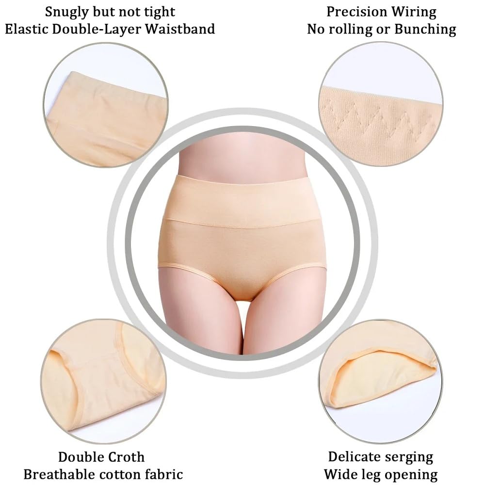 Mutande in Cotone per Donne per Flusso Abbondante Protezione Extra Slip Post-Parto Elastici Traspiranti Assorbenti Comode a Prova Di perdite Confezione da 5 Multipack 3Xl