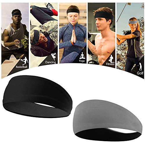 DECDEAL Esporte Headband Sweatband Faixa de cabelo Headwear antiderrapante Faixa de cabelo elástico