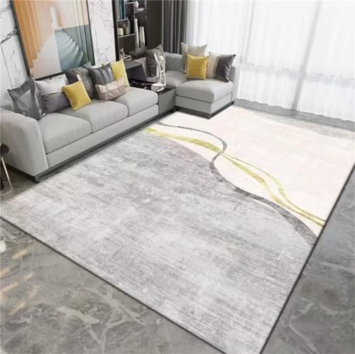 Tapis chambre ado fille gris 100x160cm lavable en machine style minimaliste - 2