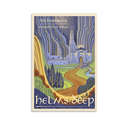 Póster de viaje vintage Lord of the Rings Póster de película Pintura sobre lienzo Arte de pared Póster de pared Imagen en rollo Imprenta Paredes Decoración Pósteres para el hogar 12x18 pulgadas (30x45