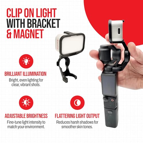 Luz de clip para DJI Osmo Pocket 3 accesorio de iluminación con kit viaje 4