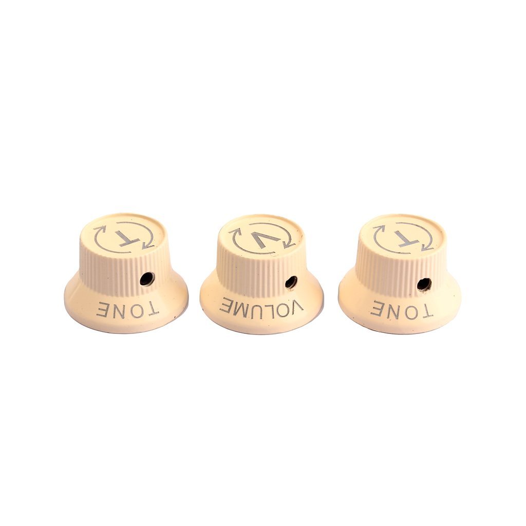 Inzopo Cream 4 Colors Zinc Alloy Control Knobs Volume Tone Knobs For St Electric Guitar Set Of 3Pcs
