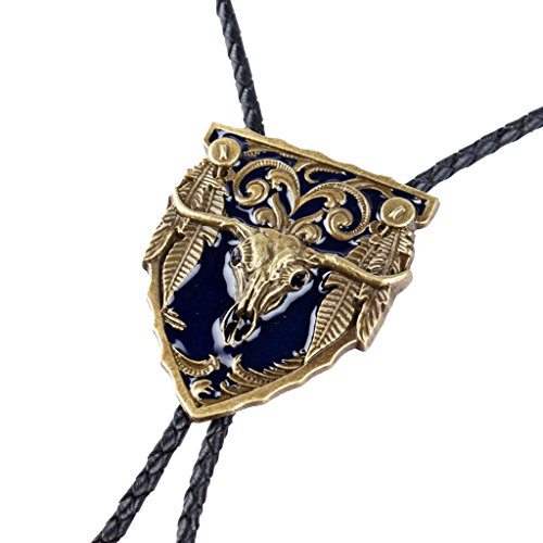 DYNWAVE 2 Peças Mens Western Bolo Tie Estilo Vintage Vaca Pendant Bolo Tie Colar Joias