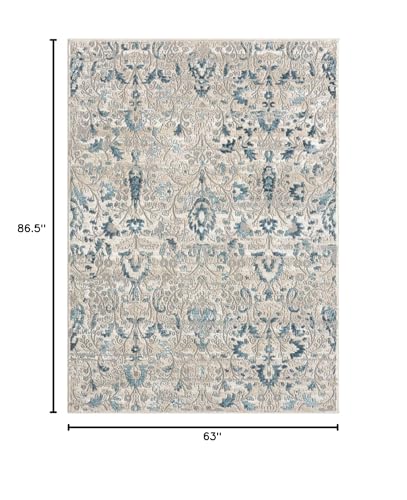 Tapete vintage floral azul 160x220 cm miniatura 2