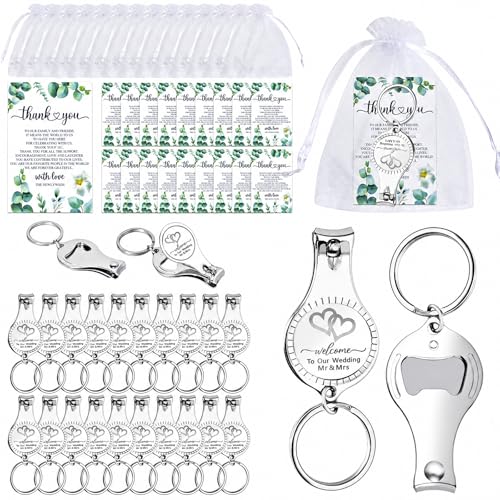 100 Sets Wedding Favors, Multi Function Nail Clipper Bottle Opener,