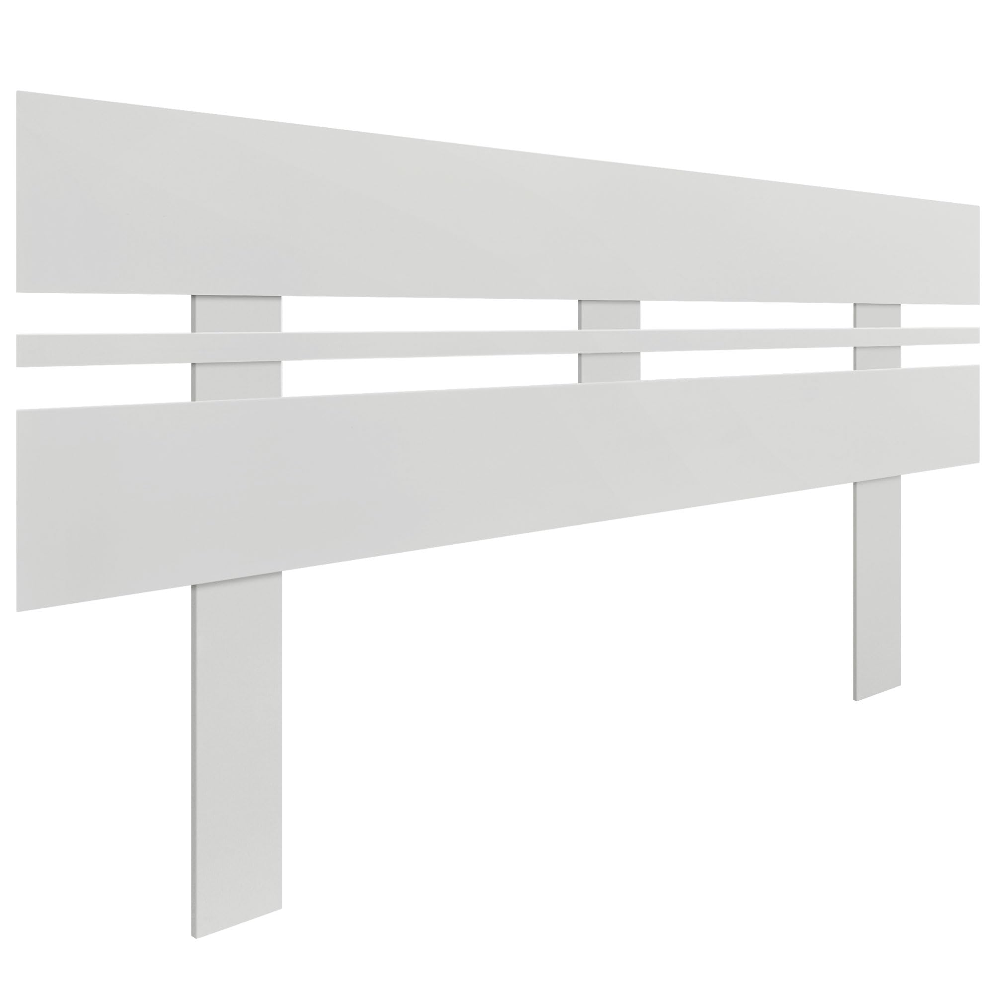 DHOME Testiera in Legno Riciclato MDF Orizzontale Larga con Gambe per Letto con Pallet Ferramenta Inclusa (160x115 Orizzontale Larga, Bianco)