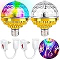 VAIPI 2 Pack Disco Ball Light Disco Ball Diffuser Colorful Rotating Magic Ball Lamp Bulb Rotating Stage Plug in Rotating Stage Lights with E27 Sockets LED DJ Strobe Lights 6W RGB Projector Effect Lamp