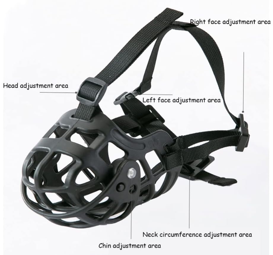 Bozal para Perro, Bozal Transpirable Ajustable for Perro, de Silicona, Color Negro, Varios tamaños, Paquete de 1 o 2(2 pcs,L/25-29cm/10-20kg)