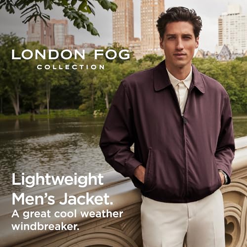 Image of LONDON FOG mens Auburn Zip-front Golf (Regular & Big-tall Sizes) Cotton Lightweight Jacket, Maroon, X-Large Tall US