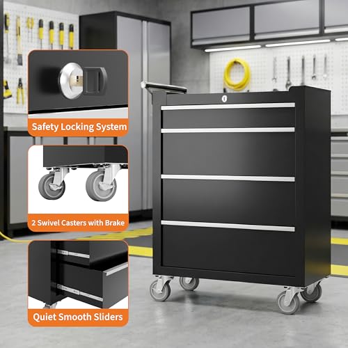 PeakPursuit-4-Drawers-Rolling-Tool-Chest-Portable-Tool-Box-with-Wheels-and-Lock-System-Secure-Storage-Cabinet-for-Warehouse-Workshop-and-Repair-Shop-Black