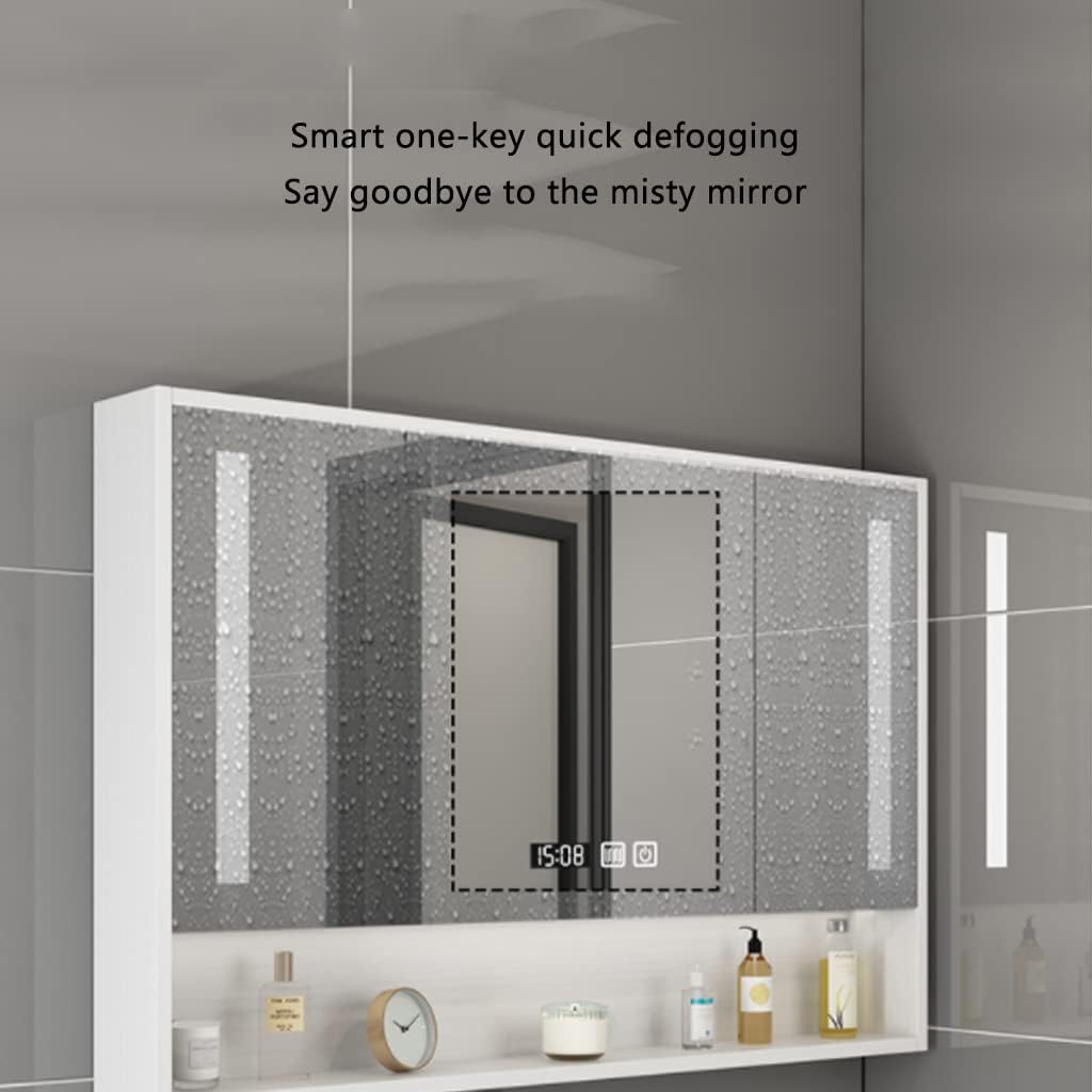 Bathroom Wall Cabinet, Medicine Cabinets, Smart Bathroom Mirror Cabinet, Wall Mirror Storage, Bathroom Vanity Mirror, Shelf Mirror,White-88 * 75 * 12cm