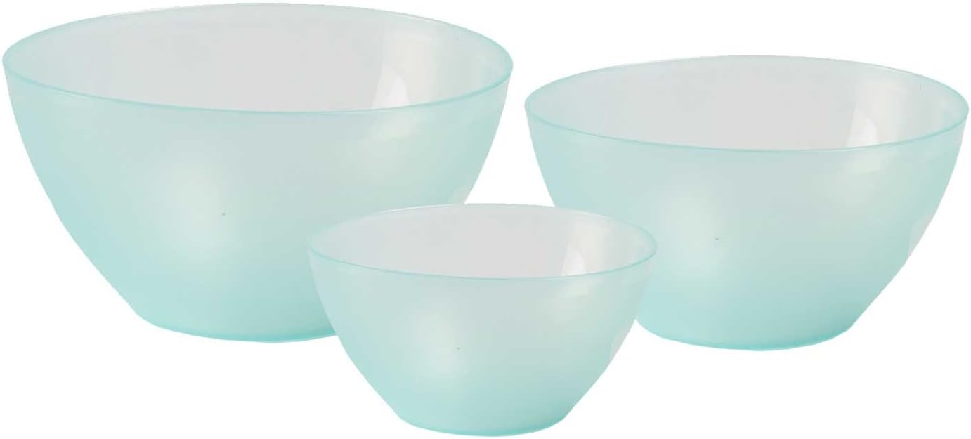 Incrizma 3 Piece Nested Polypropylene Mixing Bowl Set (Green)