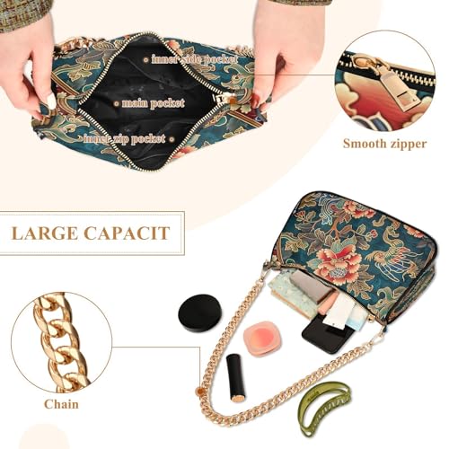 CEBUGI Crossbody Bags for Women Shoulder Purse Chinese Traditional Pattern Handbags Stylish Clutch Purse with Chain Strap4