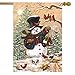 Winter Friends Primitive House Flag Snowman Cardinals Briarwood Lane 28