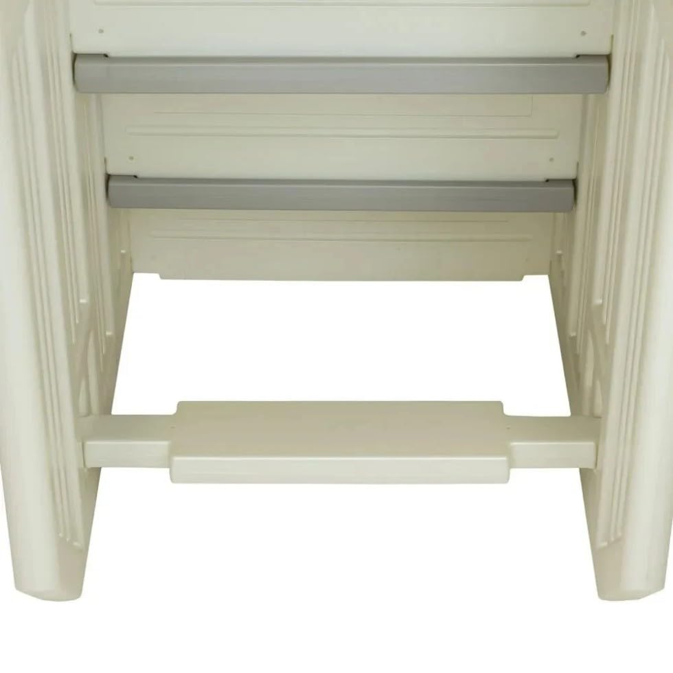 Escalera para piscina con peldaños gris nube y blanco perla miniatura 3
